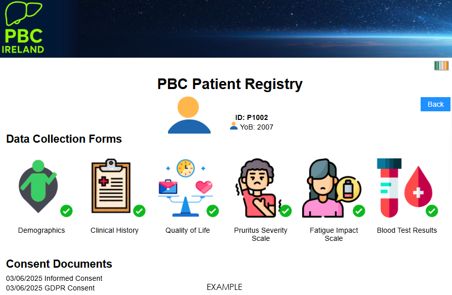 Patient Registry Registry Screen